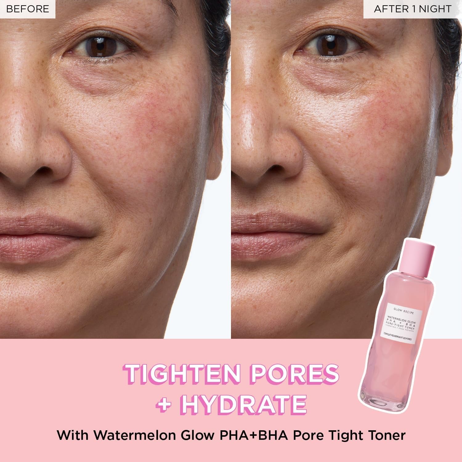Watermelon Glow Icons Skin Care Gift Set - Niacinamide Dew Drops Face Serum + PHA + BHA Pore Minimizing Toner with Hyaluronic Acid + Pink Juice Facial Moisturizer (3 Count) - Timeless Beauty