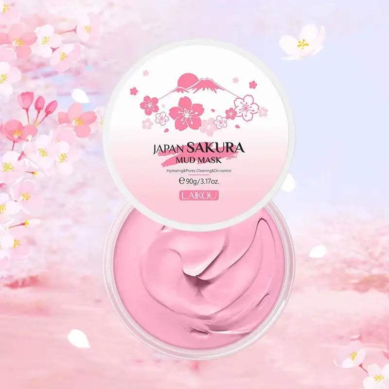 Naturals Sakura Volcanic Mud Mask for Face Deep Cleaning Remove Blackheads Improve Roughness Facial Oily Skin Care 90G - Timeless Beauty