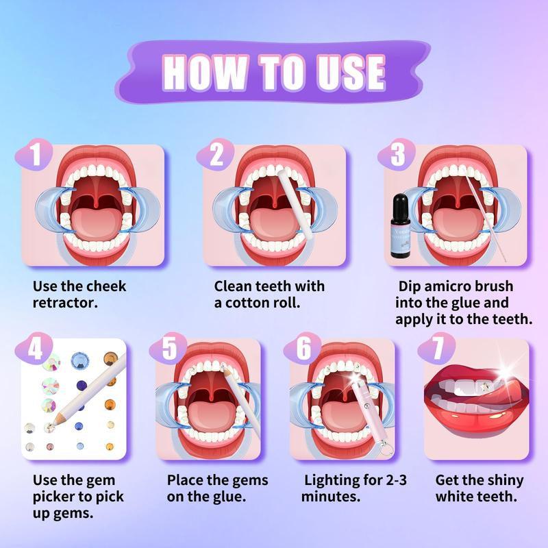 690 Pcs Teeth Gem Kit,Tooth Gems Kit for Teeth DIY Crystals Teeth Diamonds Jewel Kit for Girls Y2K Fashionable for Boys Harmless (690) Gel Oral Orthodontic Accessories Glitter