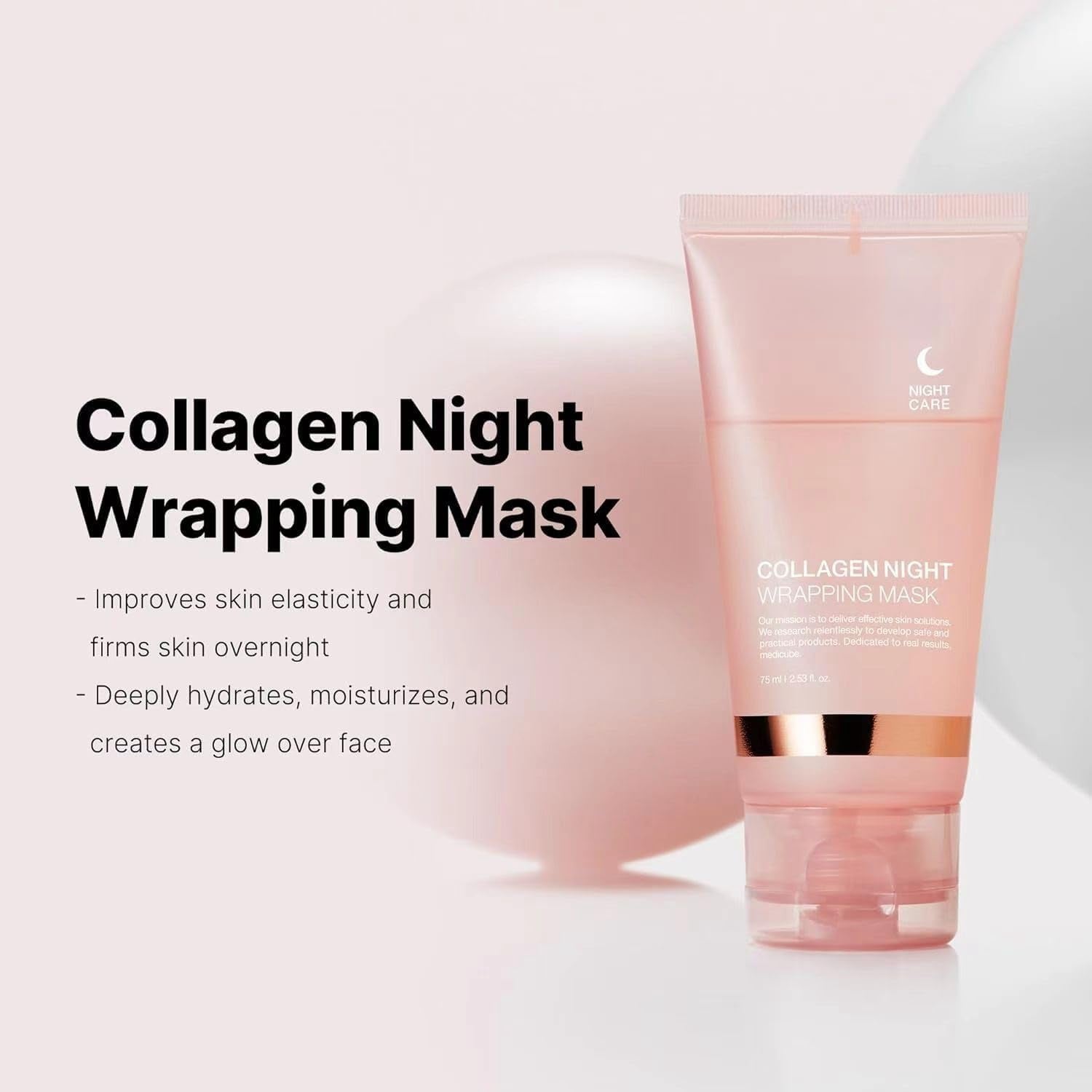 Collagen Night Wrap Mask, Hydrolyzed Collagen Anti-Wrinkle Lifting Mask, Reduces Fine Lines and Dullness, Makes Skin Smooth and Firm - Timeless Beauty