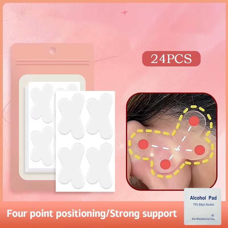 4/8/12/16/20/24/32Pcs Butterfly-Shaped Elf Ear Stickers Corrector Correction Patch Silicone Patches Tape Cosmetics Ears Primer