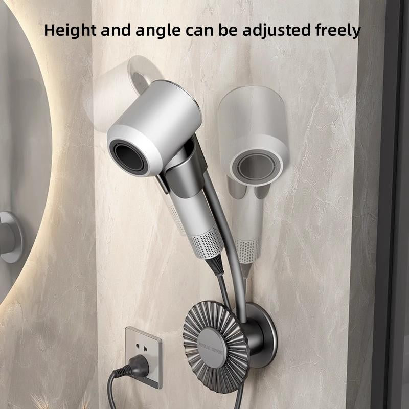 Hair Dryer Stand – Adjustable Angle & Height | Wire Storage, Hands-Free Styling Tool for Bathroom & Vanity - Timeless Beauty