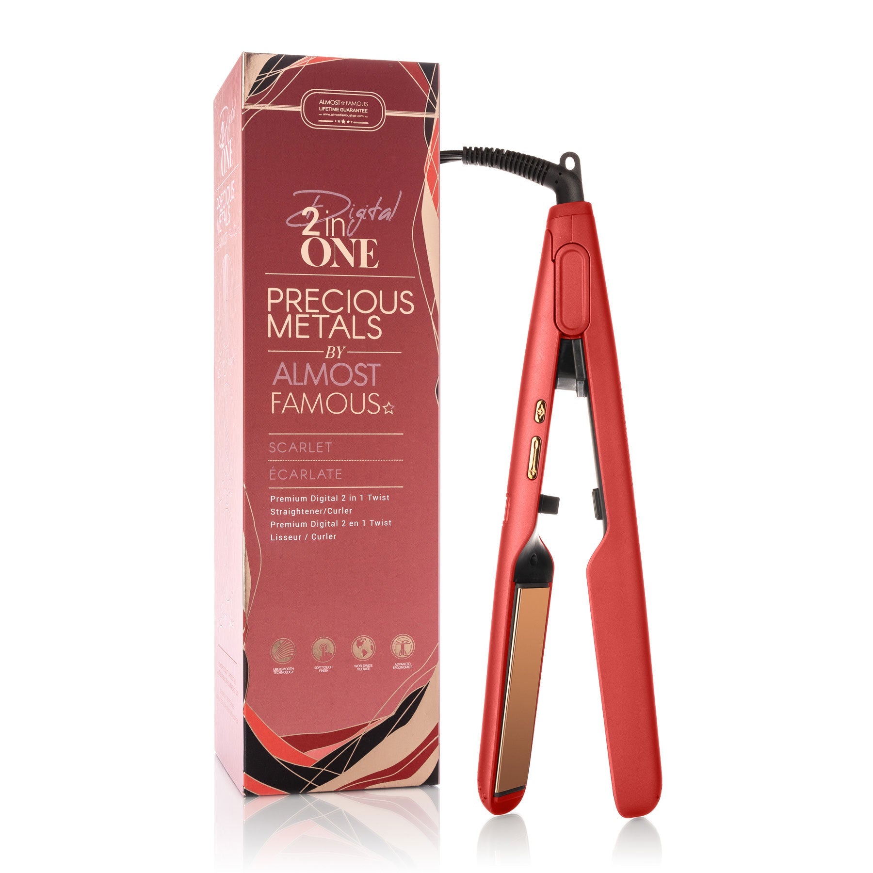 Almost Famous Digital 2inONE Twist Flat Iron with RG Titanium Plates - Timeless Beauty