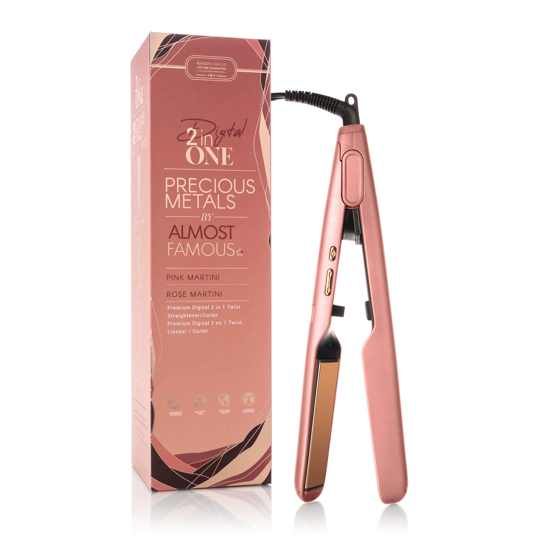 Almost Famous Digital 2inONE Twist Flat Iron with RG Titanium Plates - Timeless Beauty