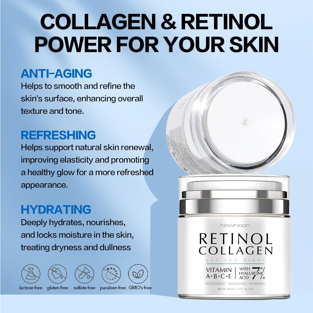 Night Cream Face Moisturizer with Retinol, Collagen, Niacinamide 10%, anti Wrinkle Face Cream, Made in USA, Retinol Cream for Face, anti Aging Face Cream, Face Moisturizer for Women, 1.7Oz - Timeless Beauty
