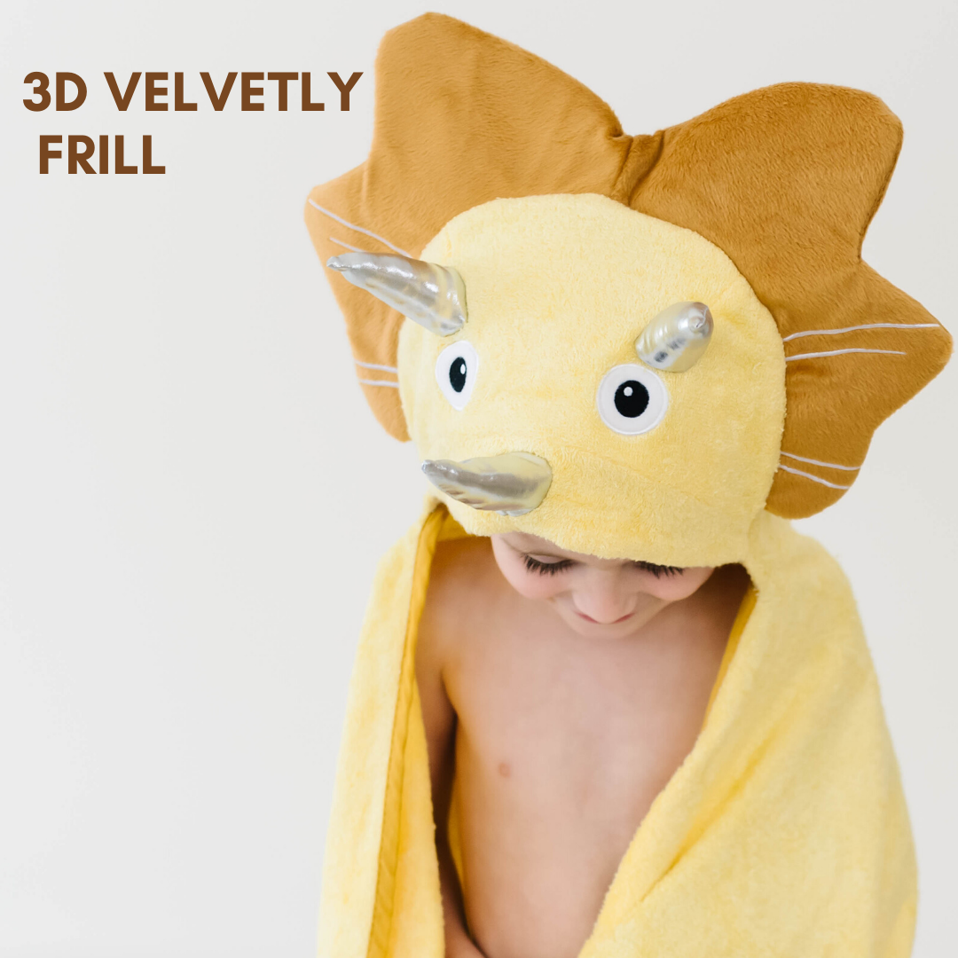 Toddler Hooded Towel Yellow Dinosaur - Timeless Beauty