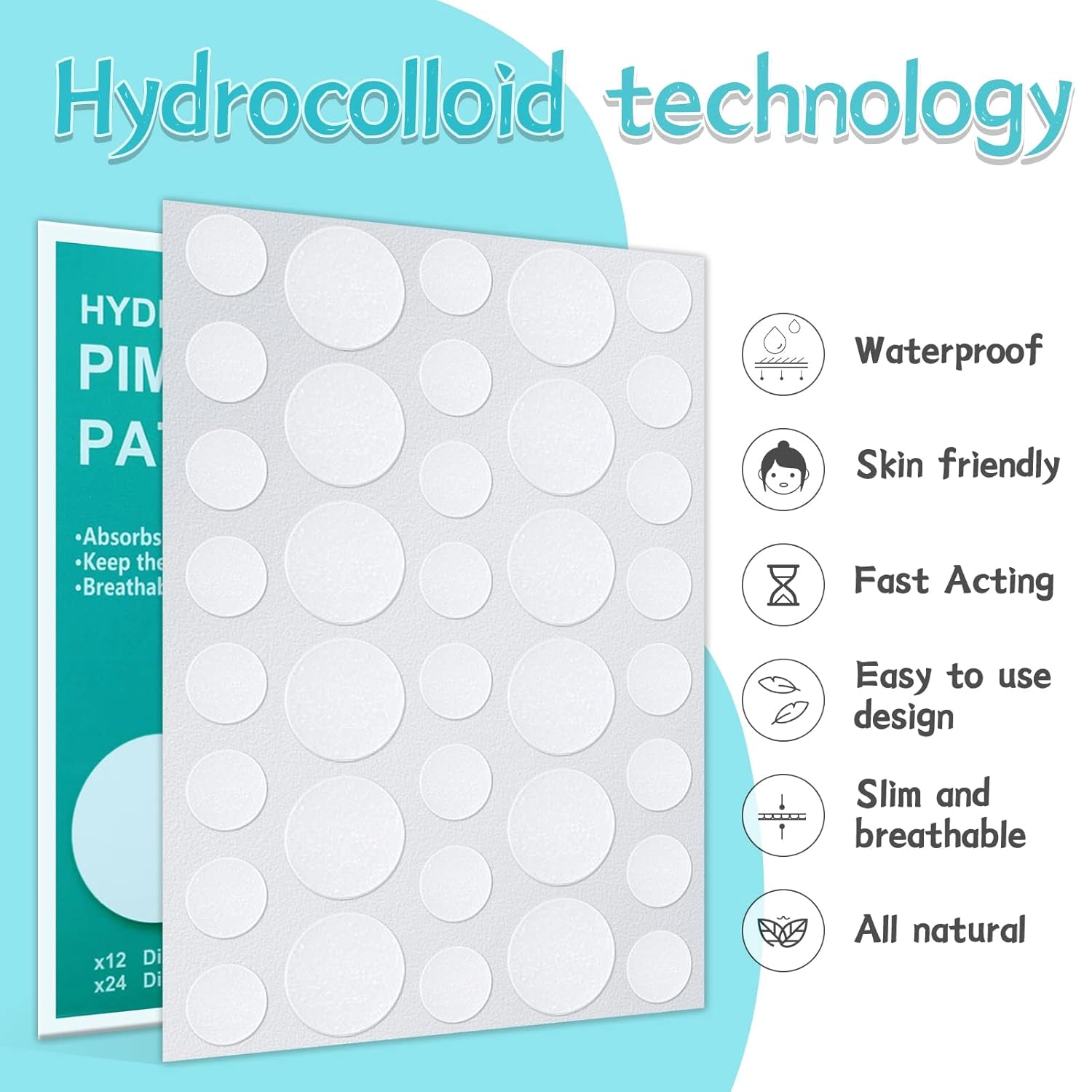 180 Counts Pimple Patches for Face Hydrocolloid Acne Patches for Face Invisible Zit Patches for Face Pimple Patch Acne Spot Treatment Patch Blemish Patches Cover Patches Stickers - Timeless Beauty