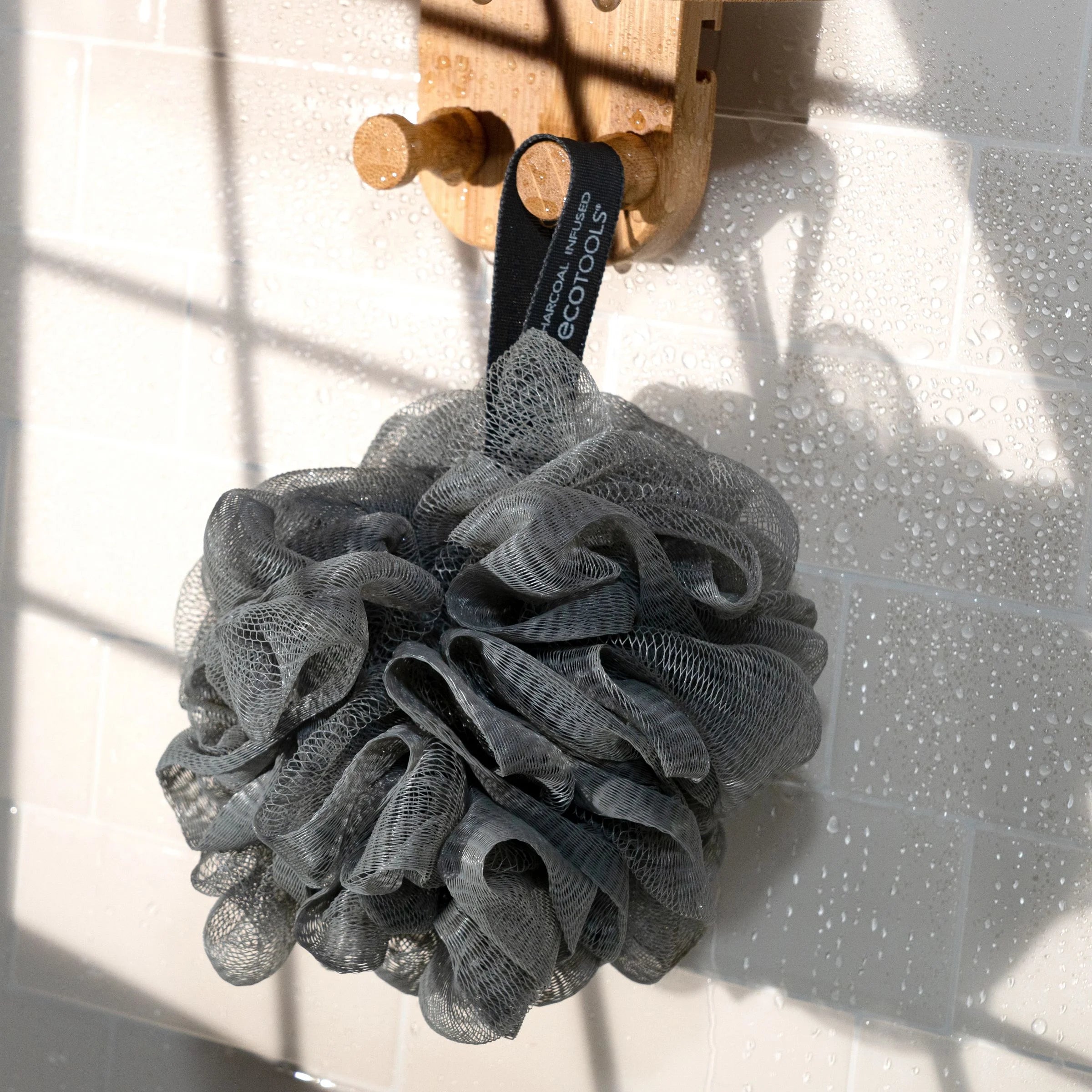 Charcoal Bath Sponge, Black Loofah for Body Cleansing & Exfoliating, for Adults, 1 Count - Timeless Beauty