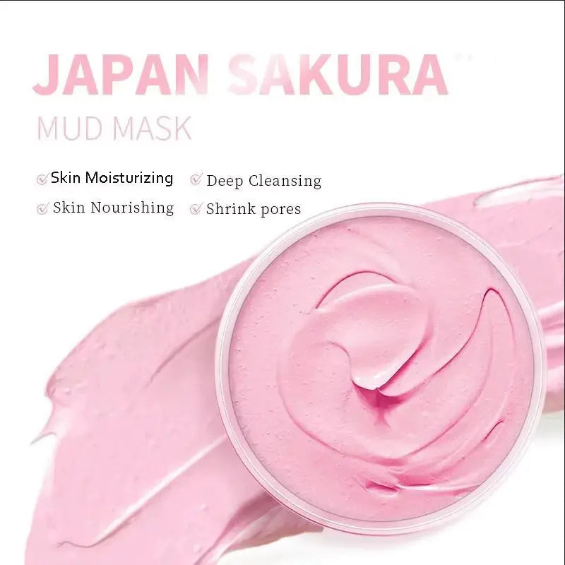 Naturals Sakura Volcanic Mud Mask for Face Deep Cleaning Remove Blackheads Improve Roughness Facial Oily Skin Care 90G - Timeless Beauty