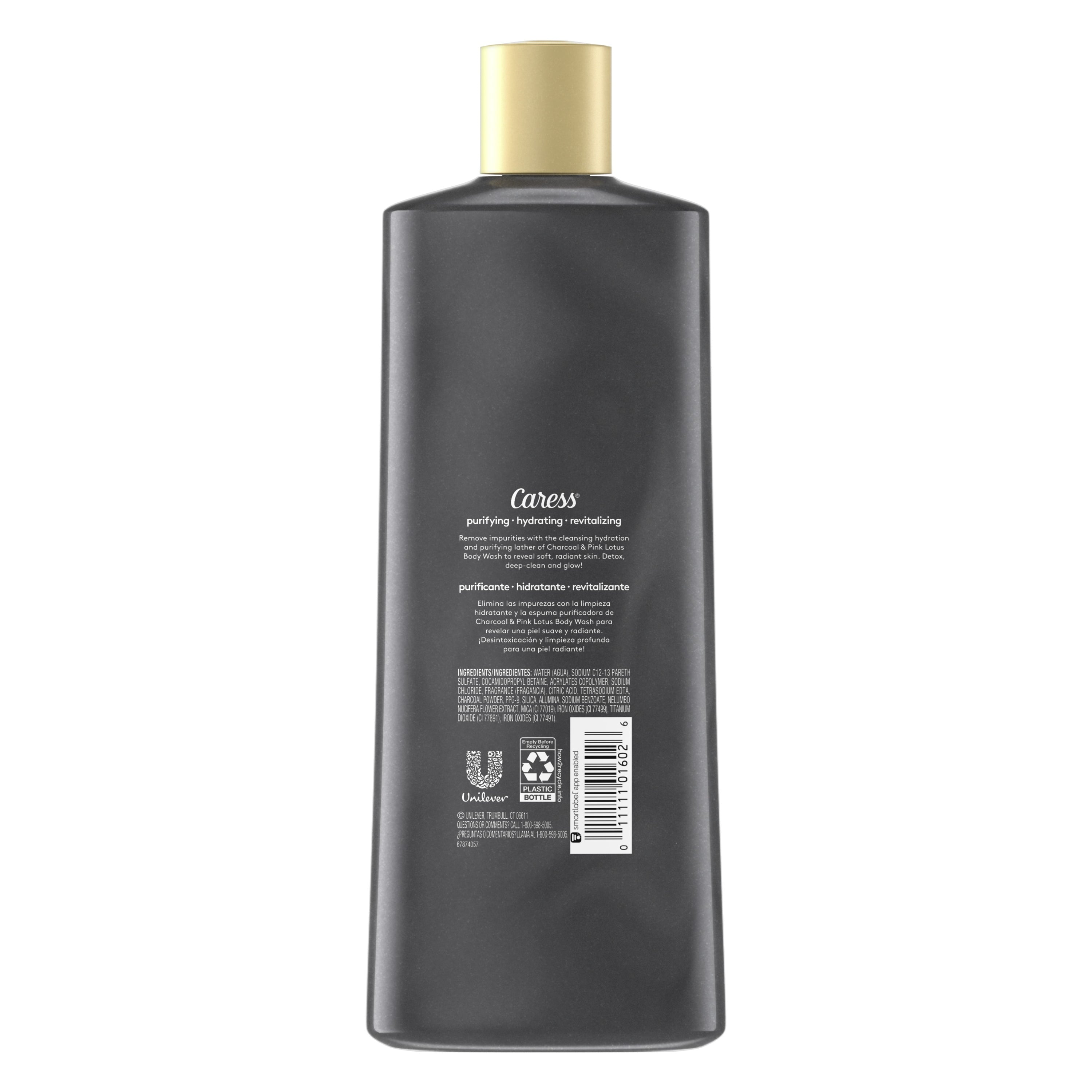 Charcoal and Pink Lotus Womens Body Wash 18 Oz - Timeless Beauty