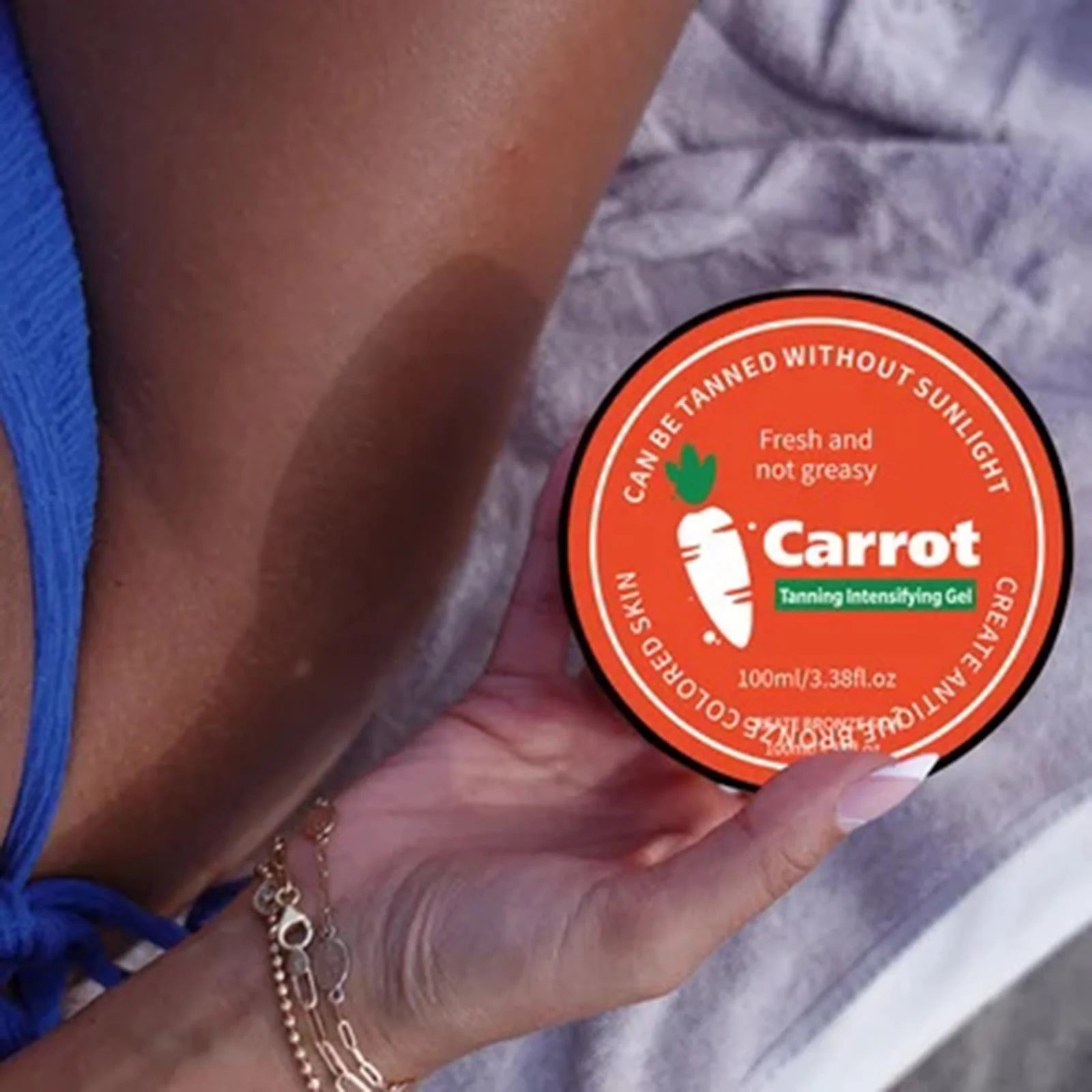 CARROT Tanning Intensifying Gel Peach Beauty Carrot Black Gel 100Ml/3.38Fl.Oz Lasting Gel Brown Tanning Gel for Body Indoor Outdoor Self Tanners Beach Women Men Fl Studio - Timeless Beauty