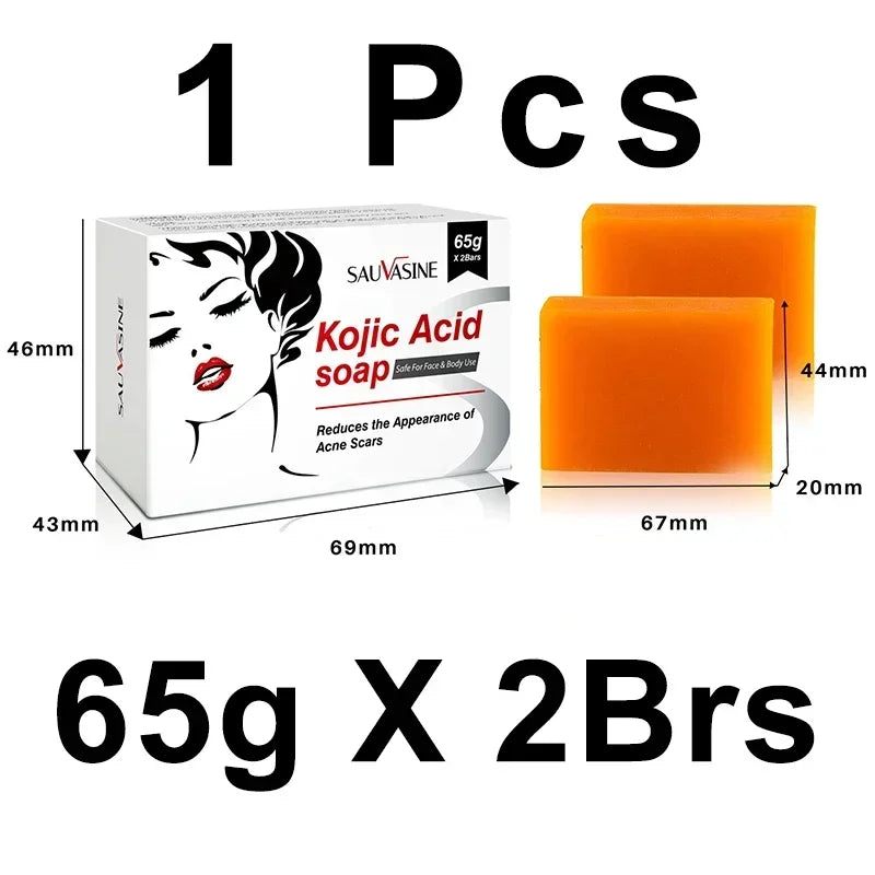 65G X2 Kojic Acid Soap Skin Lightening Even Skin Tone Facial Deep Cleaning Oil Control Moisturizing Skin Care Beauty Health - Timeless Beauty