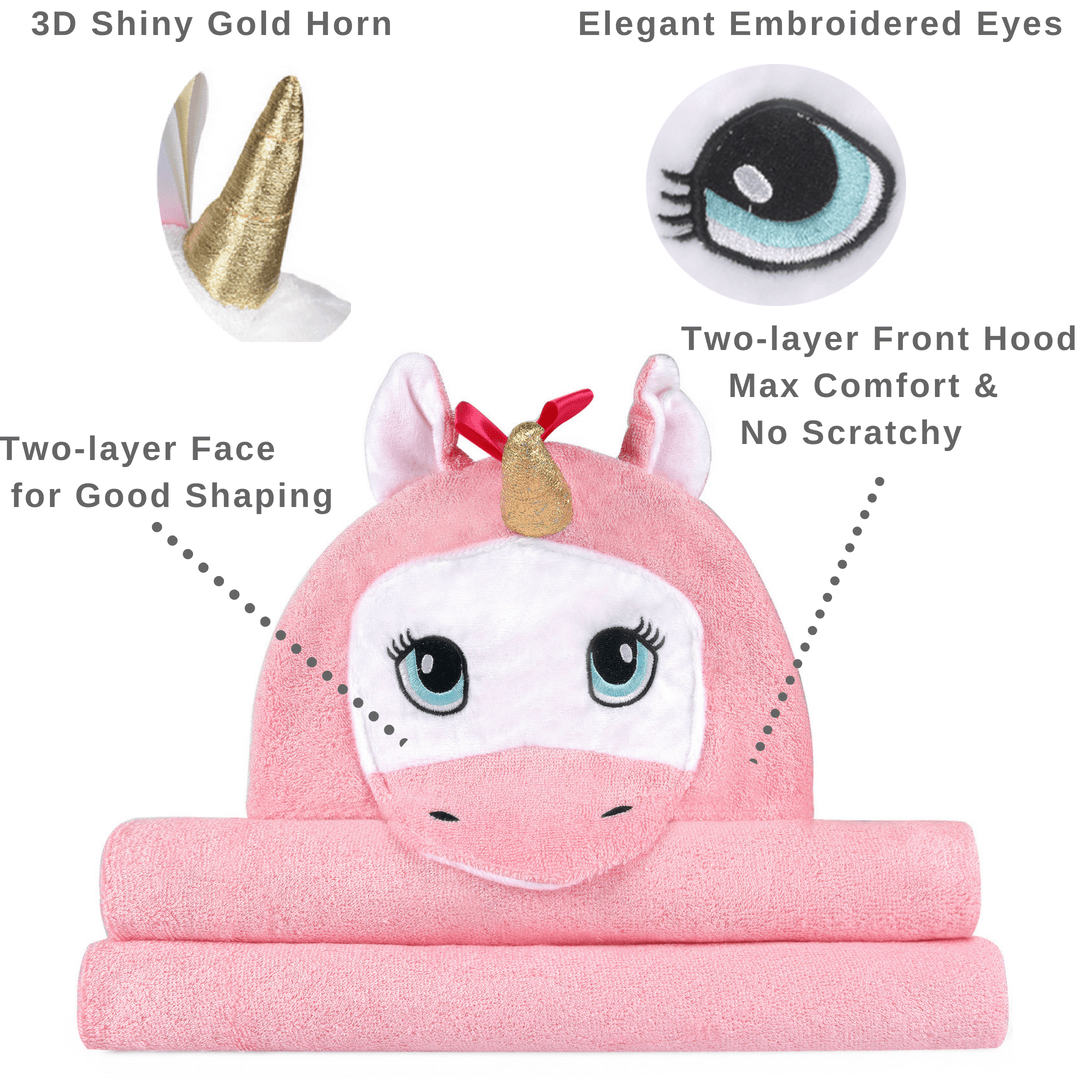 Pink Unicorn Hooded Towel Red Nyx