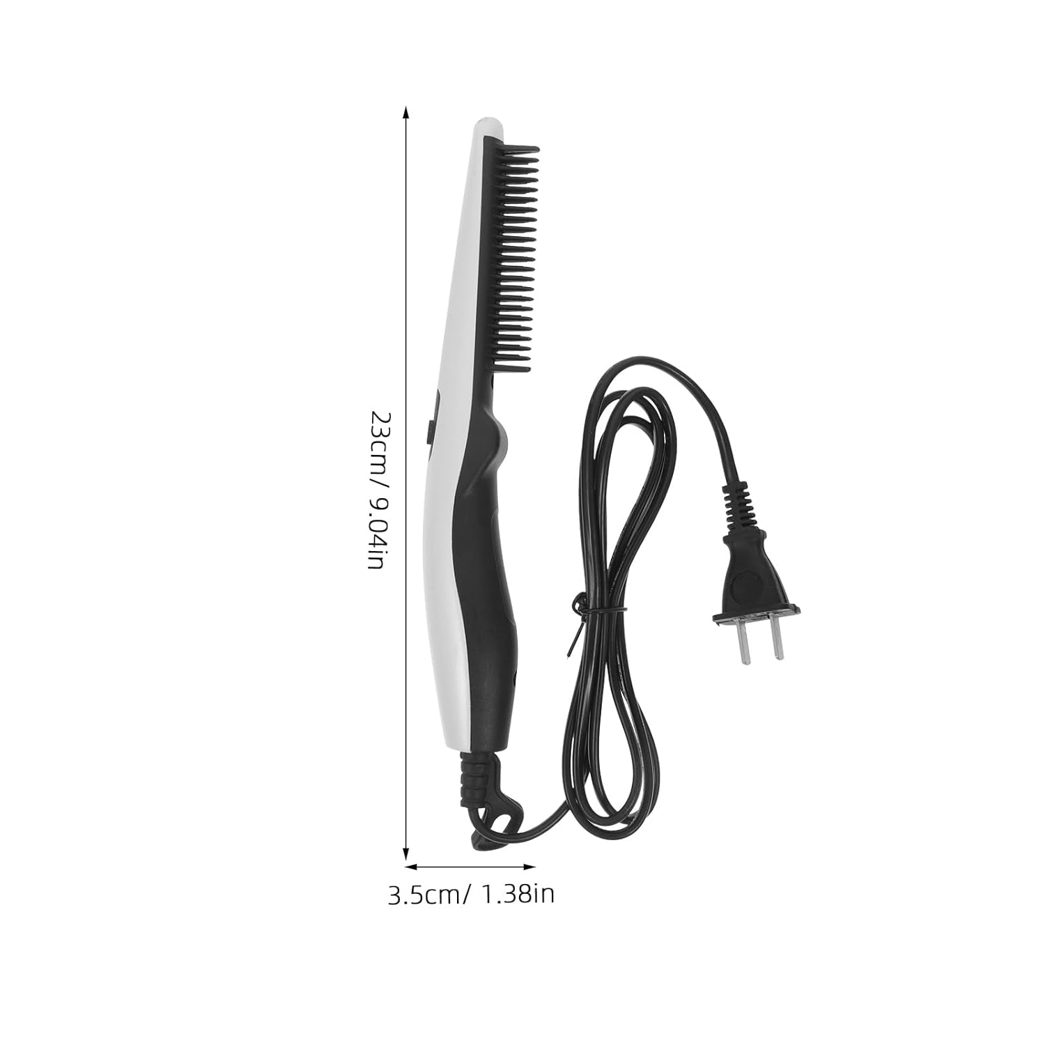 Hair Straightening Comb and Beard Straightener - Electric Portable Hairdressing Comb, White