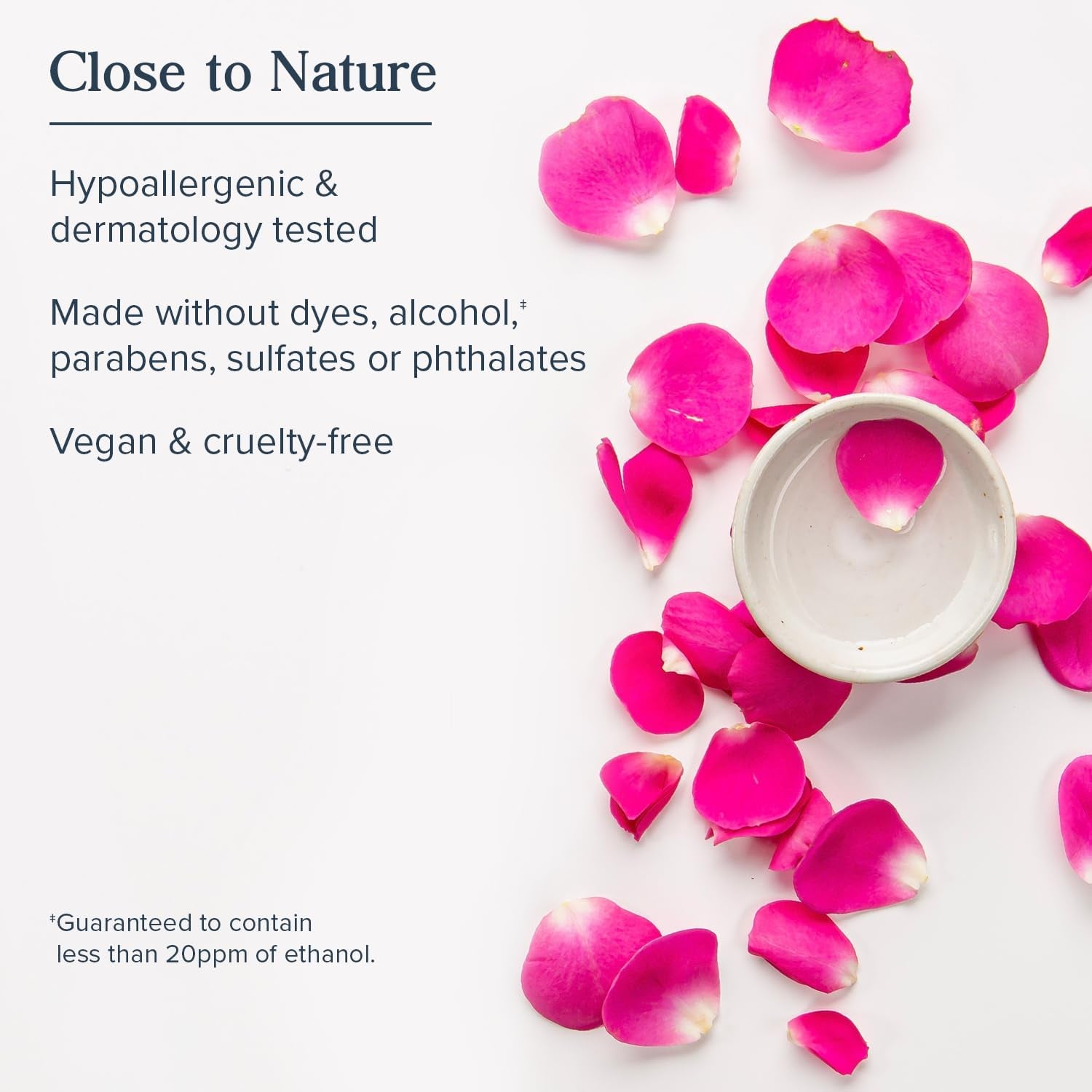 Rosewater Facial Toner with Hyaluronic Acid, Dry to Combination Skin, Hydrating Toner Refines Pores, Minimizes Look of Fine Lines and Wrinkles, Hypoallergenic, Vegan, Cruelty Free, 8Oz - Timeless Beauty