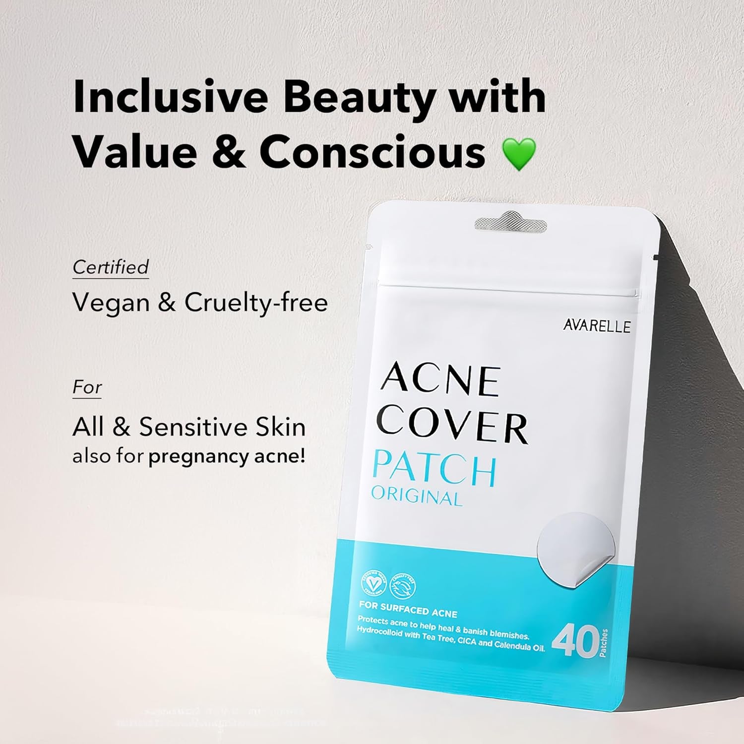Acne Cover Patches, FSA HSA Eligible Hydrocolloid Pimple Patches for Face with Tea Tree Oil, Korean Skincare Zit Patches for Face | FSA HSA Store Eligible Items | Vegan, Cruelty-Free - Timeless Beauty
