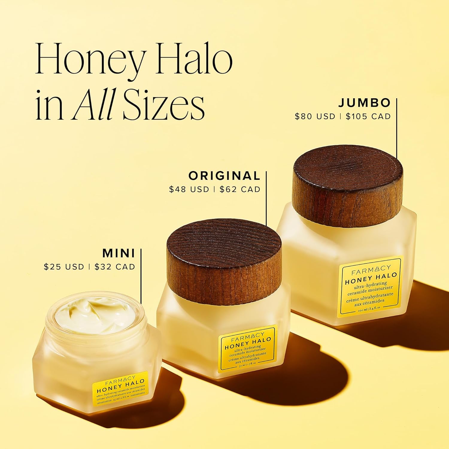 Ceramide Face Moisturizer - Honey Halo Hydrating Facial Moisturizer for Dry Skin - Plumps, Soothes + Restores Skin with Potent Ceramides + Buckwheat Honey for a Dewy, Healthy Glow (25Ml) - Timeless Beauty