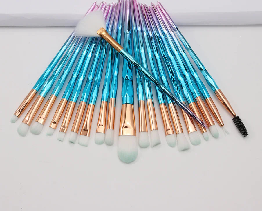 20-Piece Diamond Grip Eye Brush Kit - Timeless Beauty