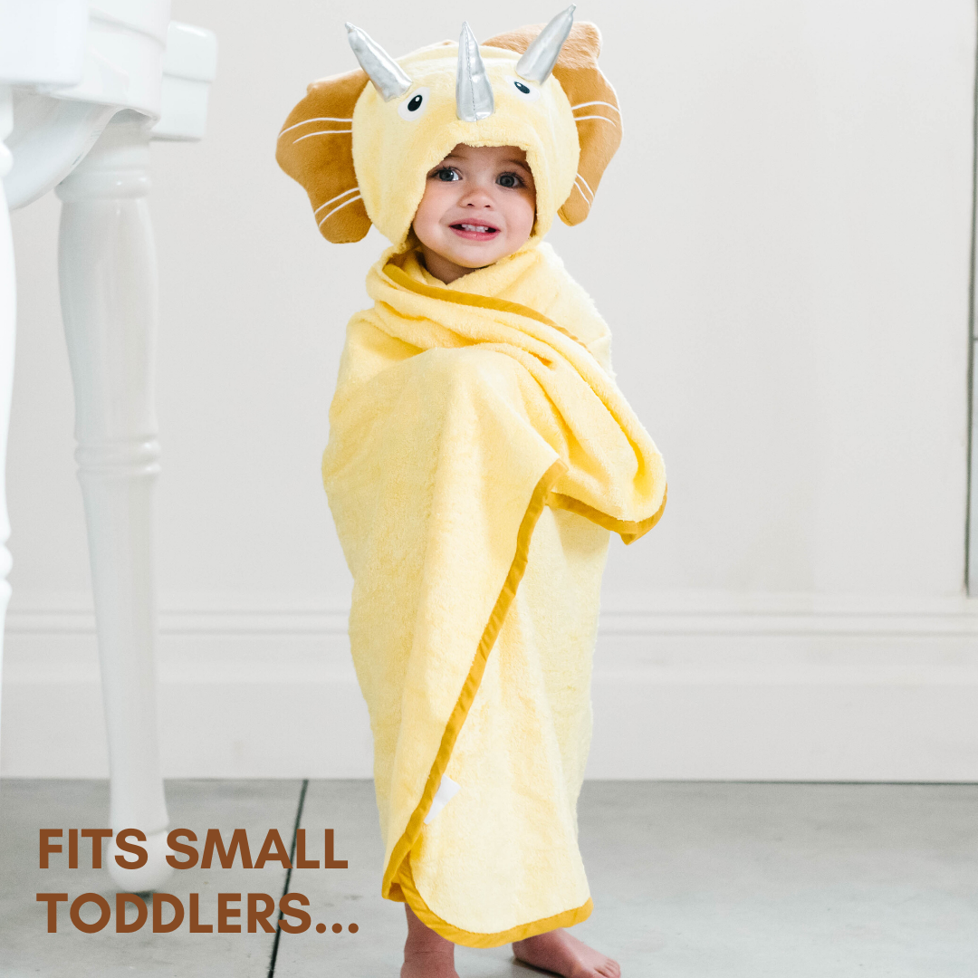 Toddler Hooded Towel Yellow Dinosaur - Timeless Beauty