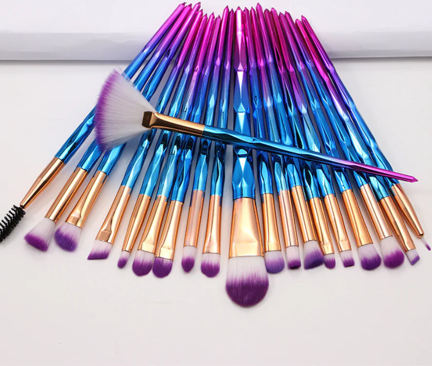 20-Piece Diamond Grip Eye Brush Kit - Timeless Beauty