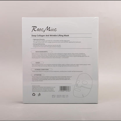 Deep Collagen Face Mask, Bio-Collagen Korean Overnight Hydrogel Mask, anti Wrinkle Firming Lifting Korean Collagen Films for Improve Skin Elasticity,Firming and Moisturizing 5 Pack - Timeless Beauty