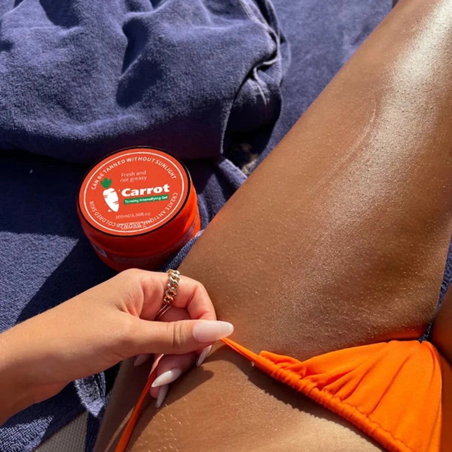 CARROT Tanning Intensifying Gel Peach Beauty Carrot Black Gel 100Ml/3.38Fl.Oz Lasting Gel Brown Tanning Gel for Body Indoor Outdoor Self Tanners Beach Women Men Fl Studio - Timeless Beauty