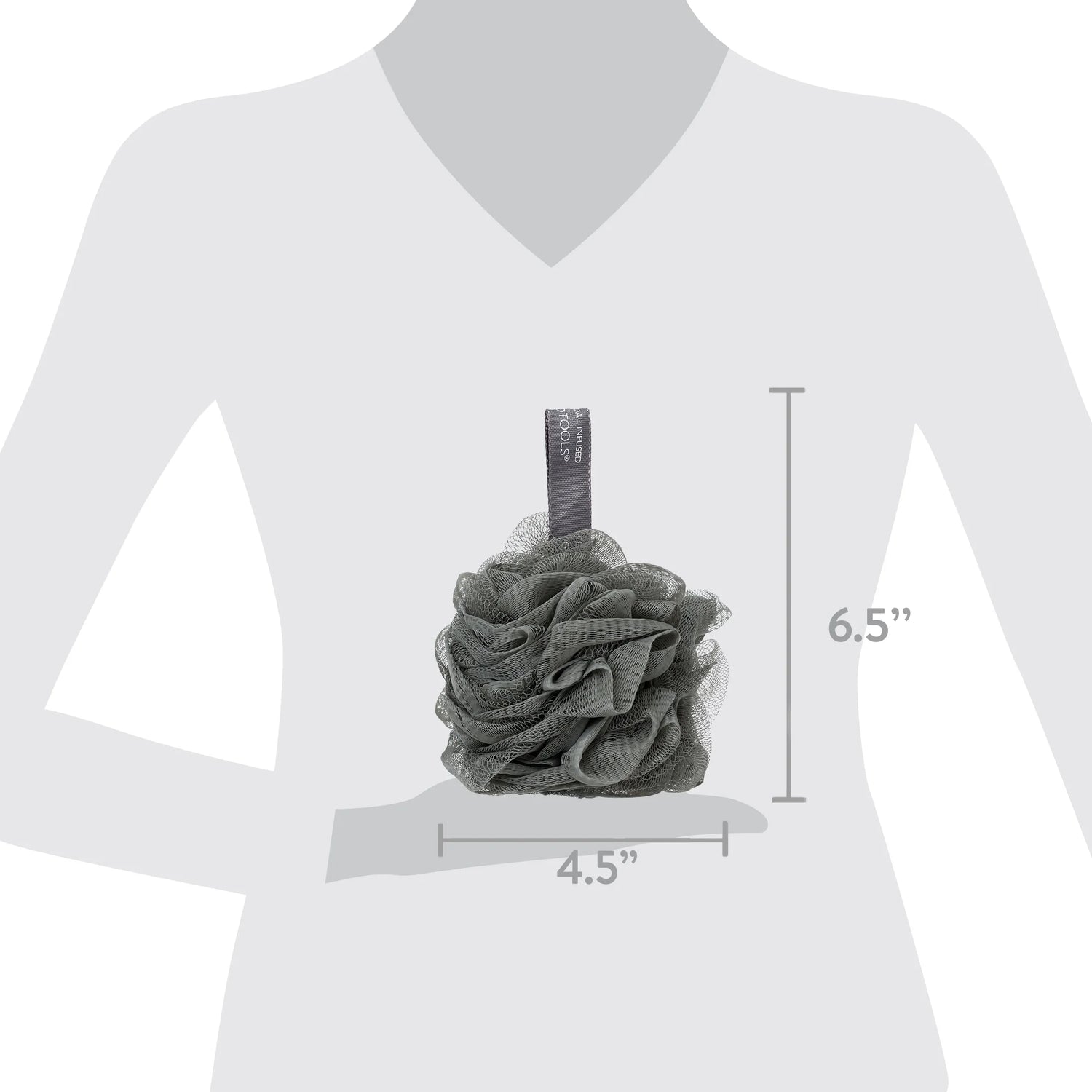 Charcoal Bath Sponge, Black Loofah for Body Cleansing &amp; Exfoliating, for Adults, 1 Count - Timeless Beauty