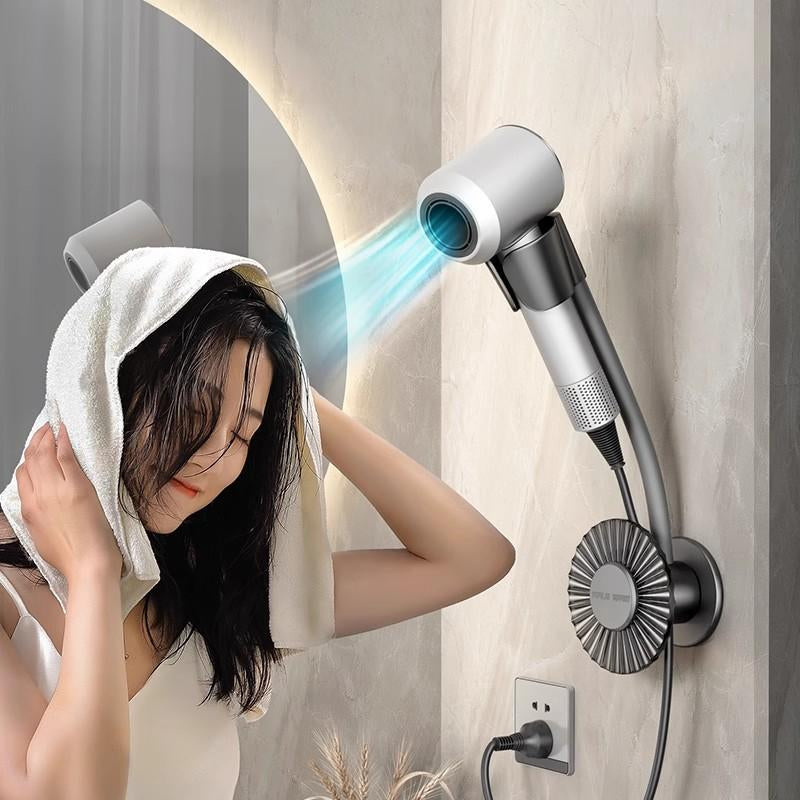 Hair Dryer Stand – Adjustable Angle &amp; Height | Wire Storage, Hands-Free Styling Tool for Bathroom &amp; Vanity - Timeless Beauty