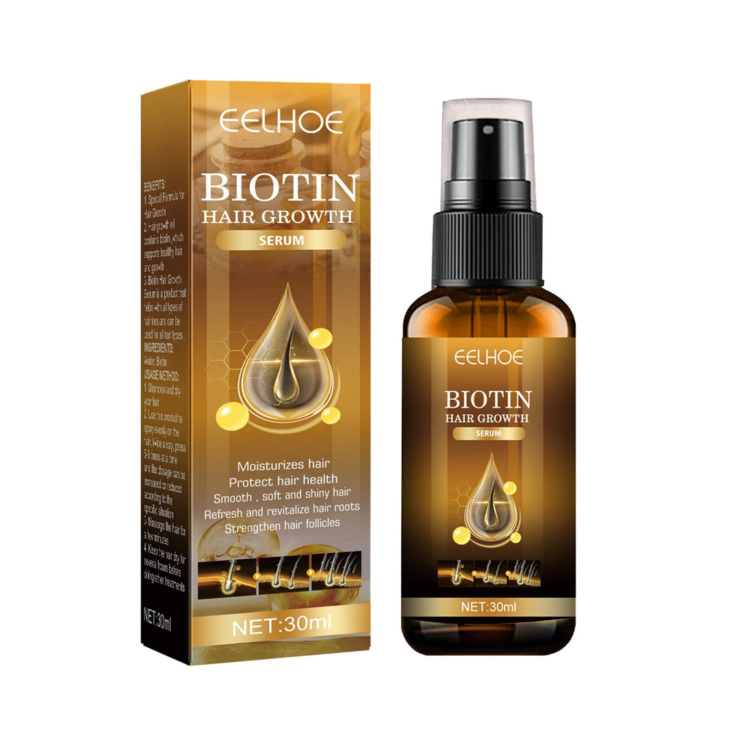 ELLHOE™ Biotin Hair Growth Spray – Strength Starts at the Root - Timeless Beauty