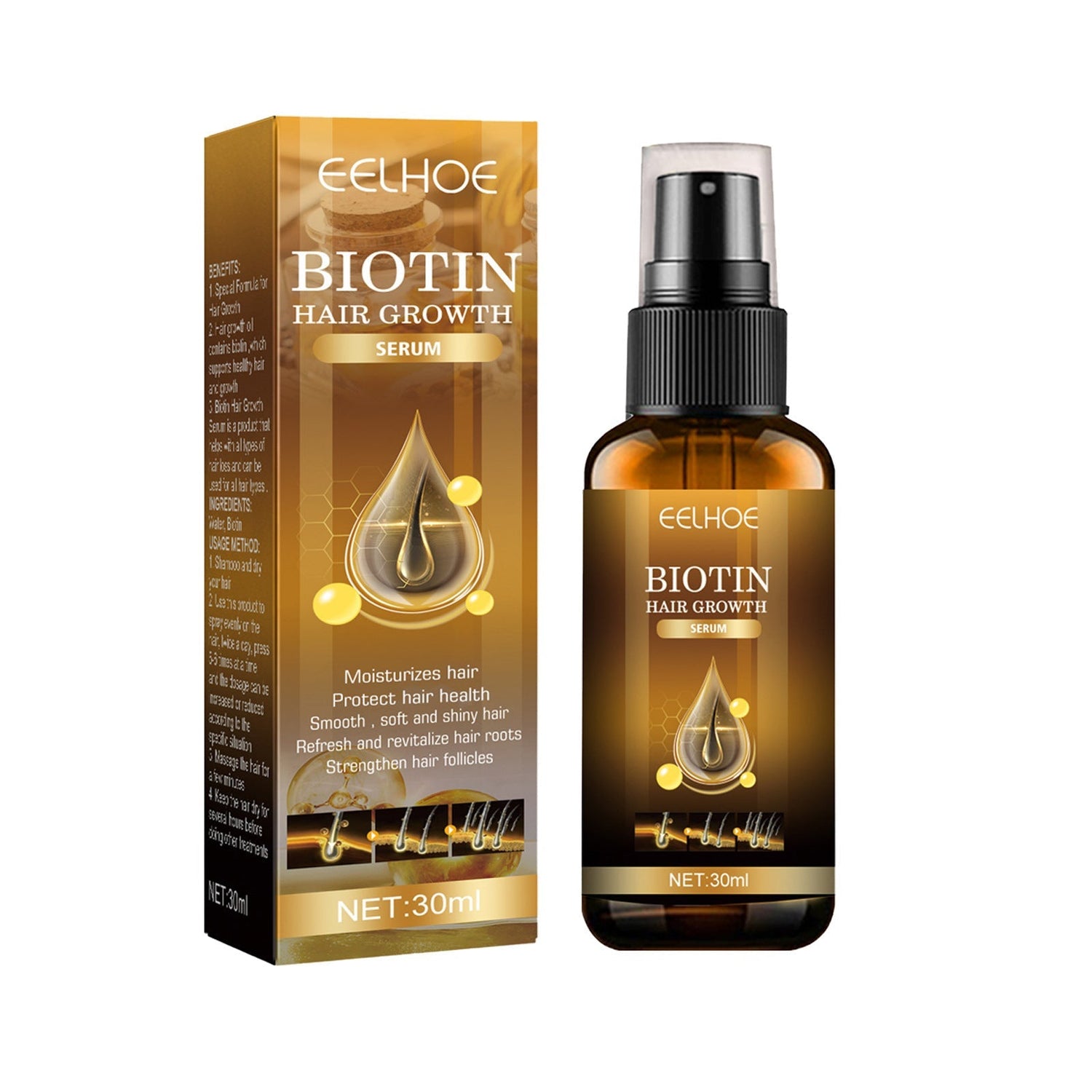 ELLHOE™ Biotin Hair Growth Spray – Strength Starts at the Root - Timeless Beauty