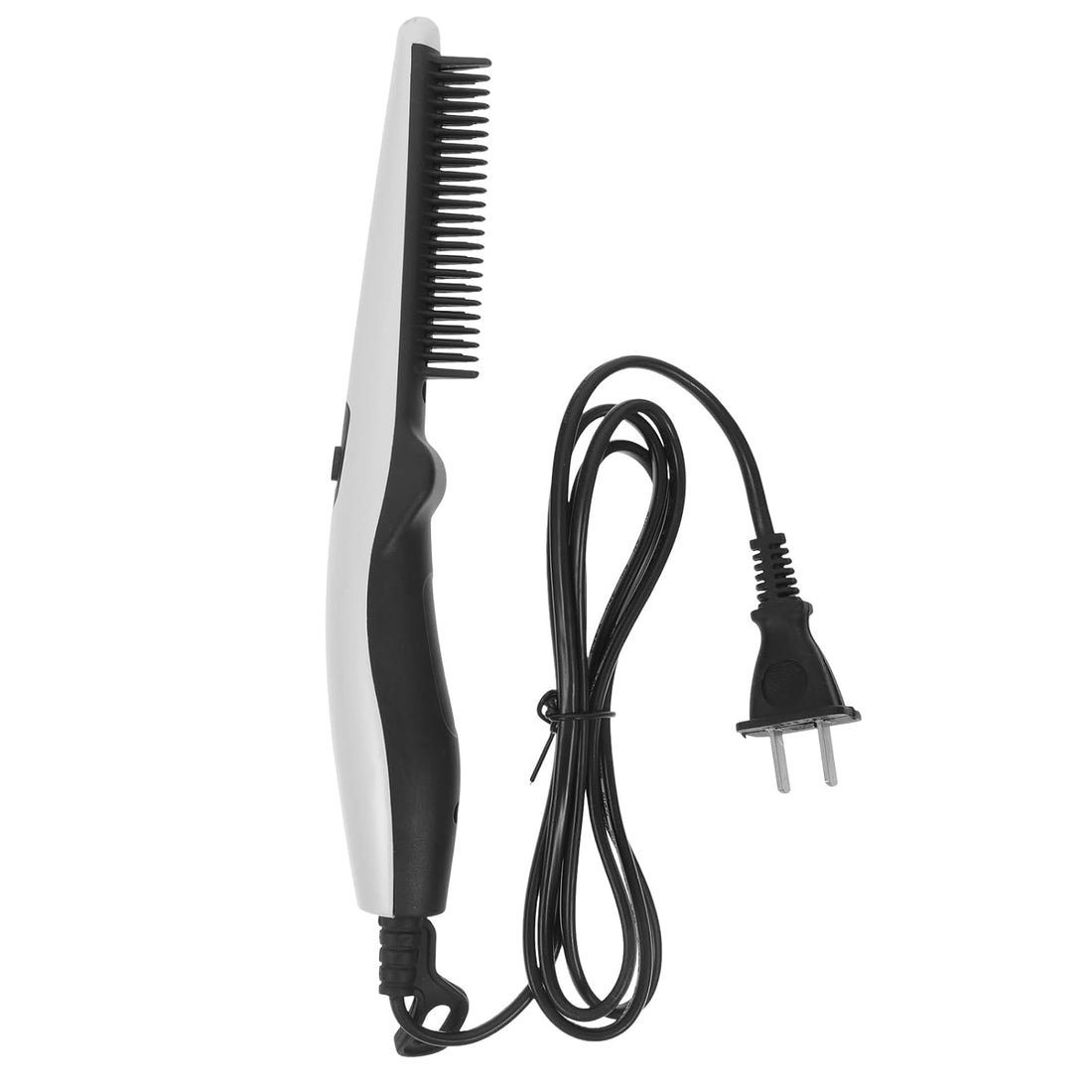 Hair Straightening Comb and Beard Straightener - Electric Portable Hairdressing Comb, White