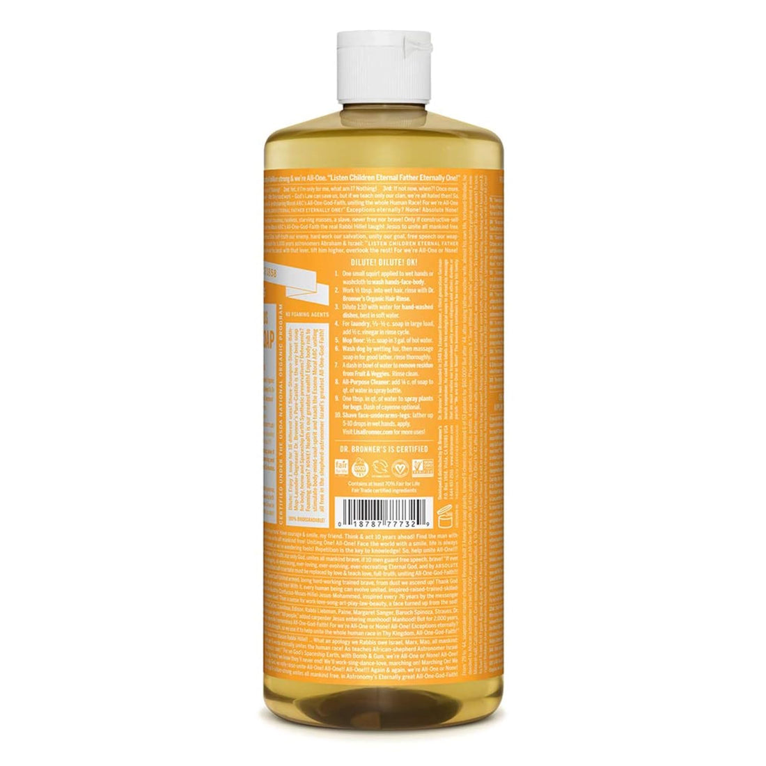 - Pure-Castile Liquid Soap (Citrus, 32 Ounce, 2-Pack) - Made with Organic Oils, 18-In-1 Uses: Face, Body, Hair, Laundry, Pets and Dishes, Concentrated, Vegan, Non-Gmo - Timeless Beauty
