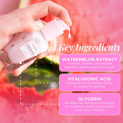 Watermelon Glow Icons Skin Care Gift Set - Niacinamide Dew Drops Face Serum + PHA + BHA Pore Minimizing Toner with Hyaluronic Acid + Pink Juice Facial Moisturizer (3 Count) - Timeless Beauty