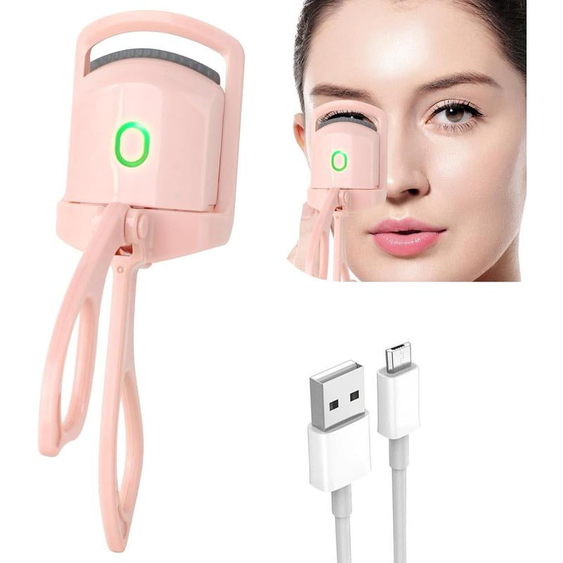 Heated Eyelash Curler – Electric, Rechargeable | 2 Heating Modes for Quick, Natural Curling &amp; Long-Lasting Lift (White) - Timeless Beauty