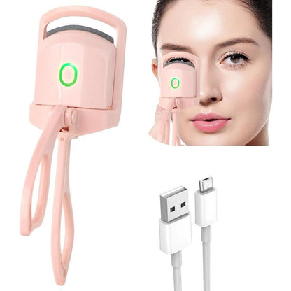Heated Eyelash Curler – Electric, Rechargeable | 2 Heating Modes for Quick, Natural Curling &amp; Long-Lasting Lift (White) - Timeless Beauty