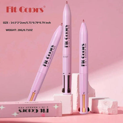 4 in 1 Multi-Function Makeup Pen, Compact Travel Eyeliner, Lip Liner, Eyebrow Pencil, Highlighter Eyeshadow Pen, Portable Multi-Function Makeup Set, Summer Gift