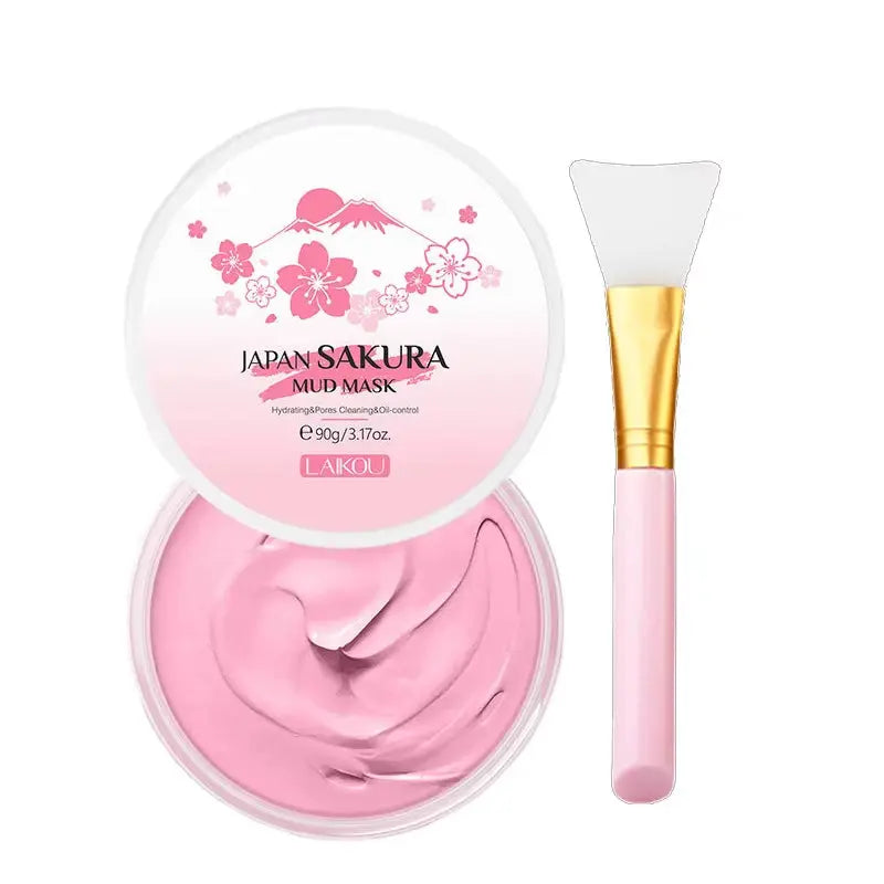 Naturals Sakura Volcanic Mud Mask for Face Deep Cleaning Remove Blackheads Improve Roughness Facial Oily Skin Care 90G - Timeless Beauty