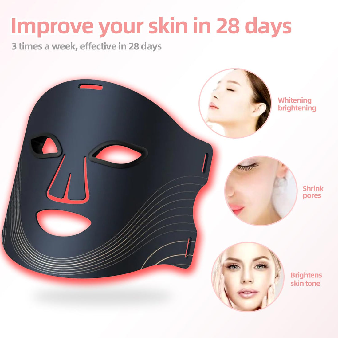 New Red Light Therapy for Face，Blue Red Light Therpy Mask for Face - Timeless Beauty
