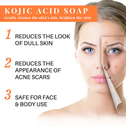 65G X2 Kojic Acid Soap Skin Lightening Even Skin Tone Facial Deep Cleaning Oil Control Moisturizing Skin Care Beauty Health - Timeless Beauty