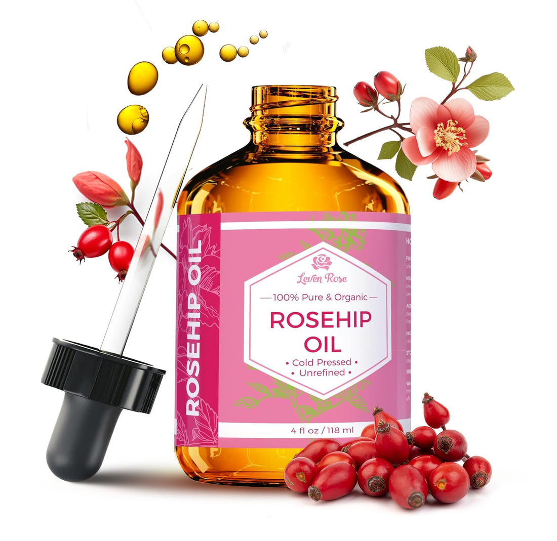 Rosehip Seed Oil for Face 4 Oz - Pure Rosehip Oil for Face - Unrefined Cold Pressed Rosehip Oil for Body - Nighttime Face Moisturizer for Hair, Skin &amp; Nails - Timeless Beauty