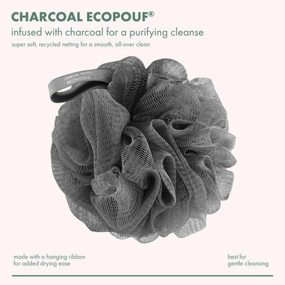 Charcoal Bath Sponge, Black Loofah for Body Cleansing &amp; Exfoliating, for Adults, 1 Count - Timeless Beauty