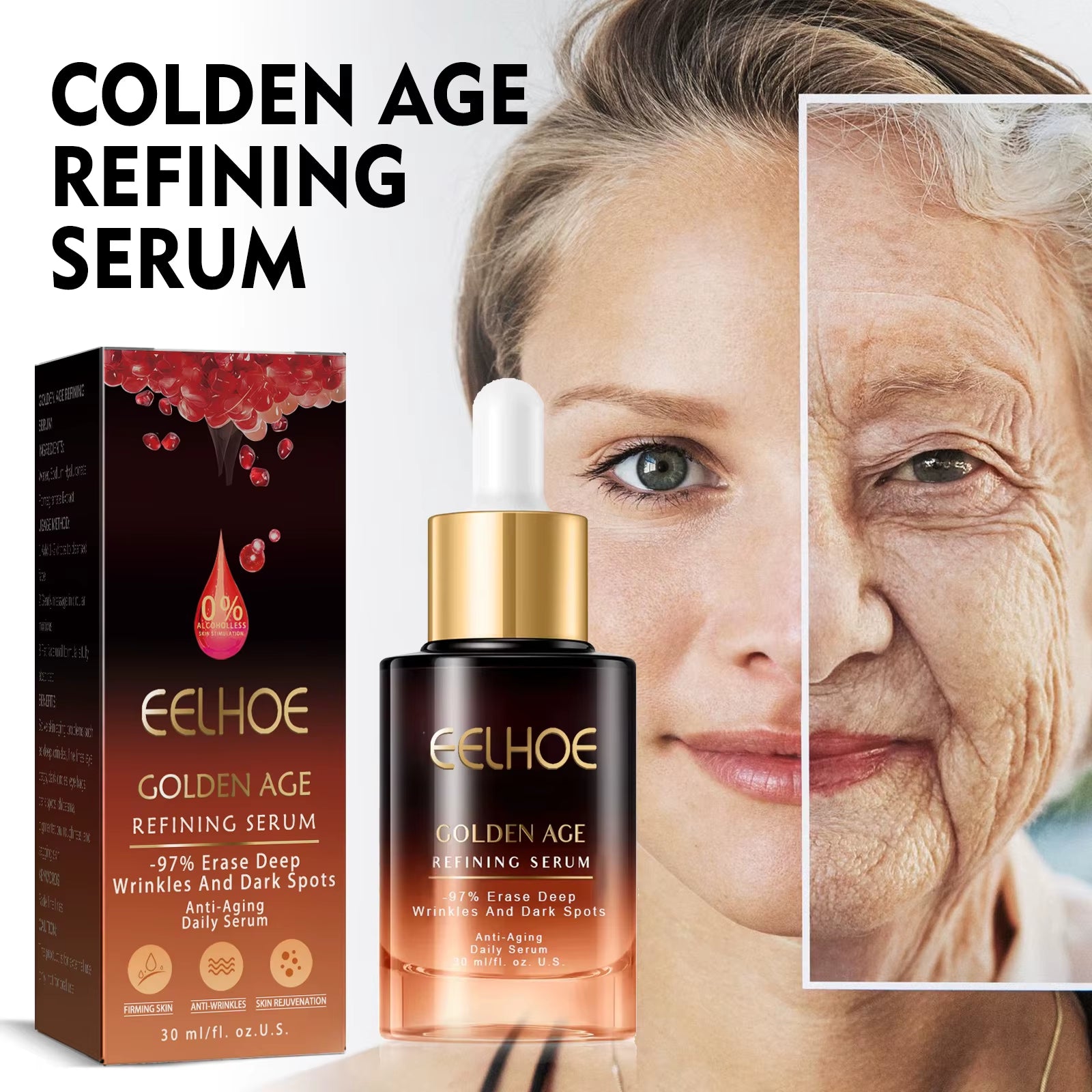 Instant Remove Wrinkle Serum Firming Lifting Anti-Aging Fade Fine Lines Improve Puffiness Moisturizing Brighten Face Skin Care - Timeless Beauty