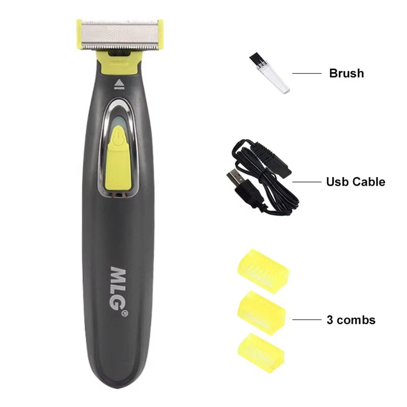 Electric Shaver for Men &amp; Women | Portable Full Body USB T-Shaped Blade Trimmer for Beard, Armpit &amp; More | Washable &amp; Rechargeable - Timeless Beauty