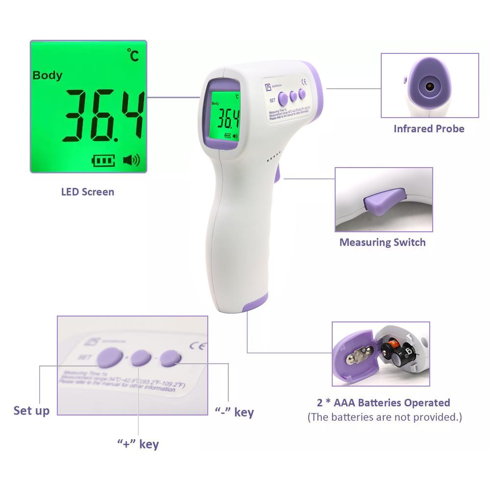 LCD Screen Digital No-Contact Forehead Infrared Forehead Thermometer - Timeless Beauty