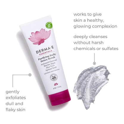 Purifying Daily Facial Detox Scrub with Activated Charcoal and Seaweed Extract –Exfoliating Face Scrub Cleanses, Smooths and Brightens, 4Oz - Timeless Beauty