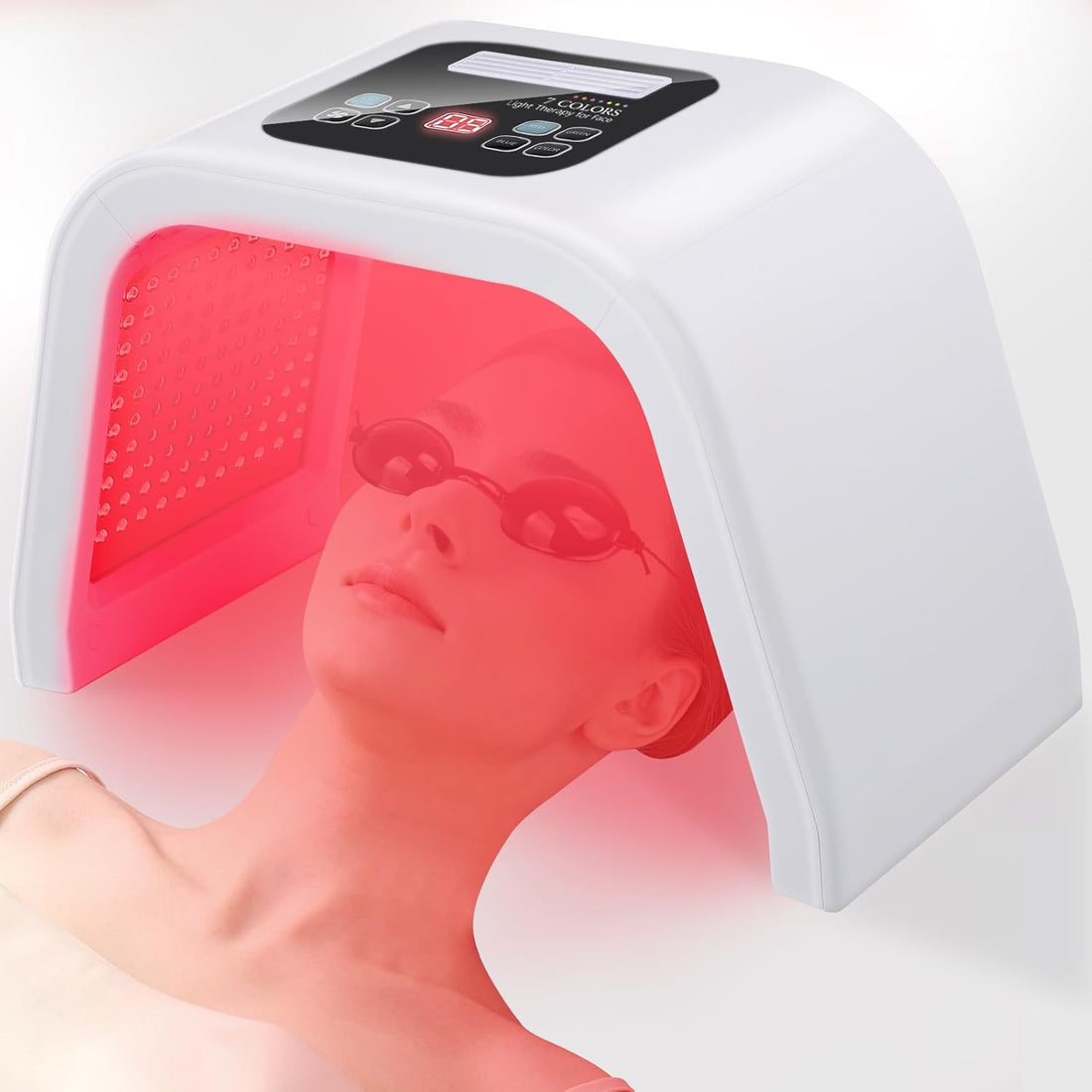 Best Red Light Devices, 7 Color Red Light Machine for Face and Neck, LED Facial Skin Care Beauty Tool at Home - Timeless Beauty