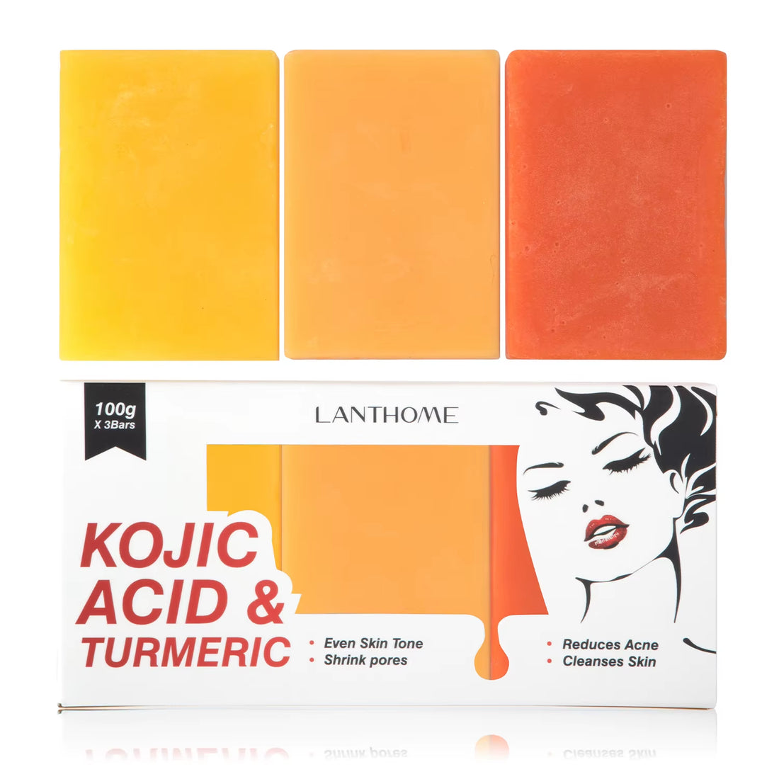 65G X2 Kojic Acid Soap Skin Lightening Even Skin Tone Facial Deep Cleaning Oil Control Moisturizing Skin Care Beauty Health - Timeless Beauty
