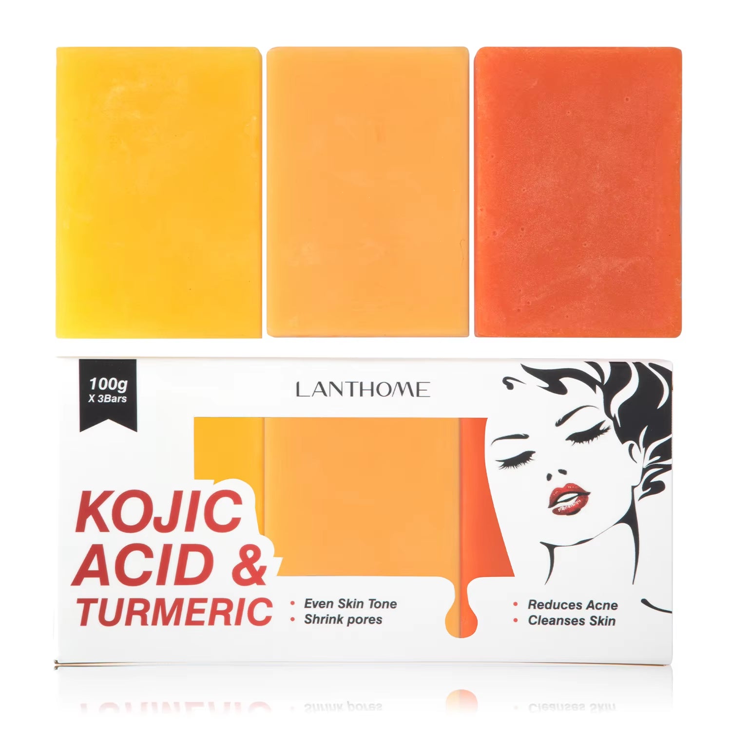 65G X2 Kojic Acid Soap Skin Lightening Even Skin Tone Facial Deep Cleaning Oil Control Moisturizing Skin Care Beauty Health - Timeless Beauty