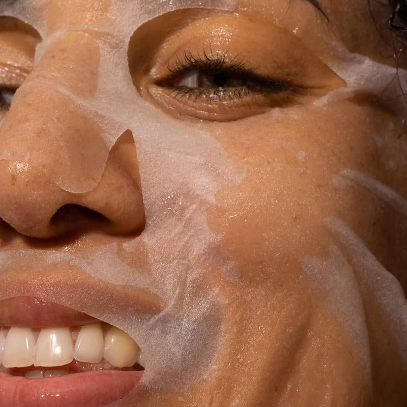 Solawave Collagen Peptide + Niacinamide + Hyaluronic Acid Facial Sheet Mask | Hydrating, Firming &amp; Brightening with Provitamin B5 &amp; Avocado Peptides - Timeless Beauty