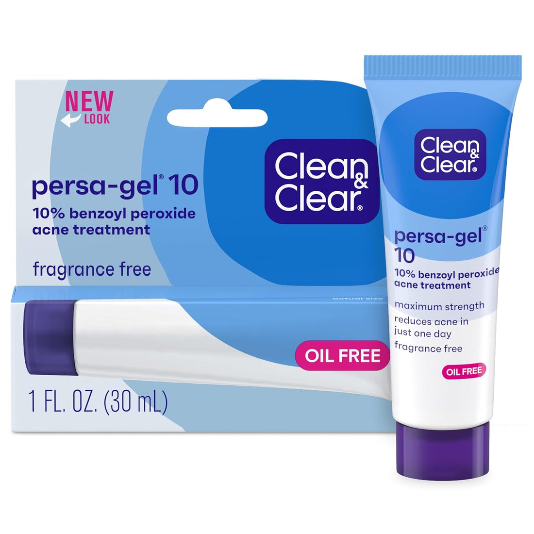 Persa-Gel 10 Oil-Free Acne Spot Treatment with Maximum Strength 10% Benzoyl Peroxide, Topical Pimple Cream &amp; Acne Gel Medication for Face Acne, Fragrance-Free, 1 Fl. Oz, 4 Pack - Timeless Beauty